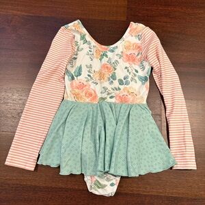 Cheeky Plum leotard size 7 VGUC Peach Mint green $14